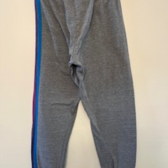 Aviator Nation Gray Sweatpants with Colorful Stripes Size Large - Picture 5 of 8